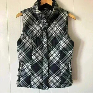 Eddie Bauer Goose Down Plaid Vest Size S